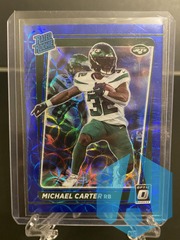 2021 Donruss Optic Michael Carter #235 Blue Scope Prizm Rated Rookie RC Jets
